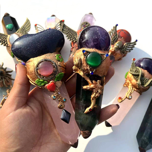 Wholesale Custom Natural Crystals Healing Magic <strong>Wand</strong> Hand Made <strong>Witch</strong> Reiki Crystal Point Magic <strong>Wand</strong> for Sale - Product Image 5