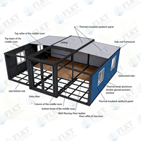 Maison préfabriquée isolée écologique FLKT, maison de luxe en conteneur extensible de 20 pieds, maison pliable portable, mini-maison