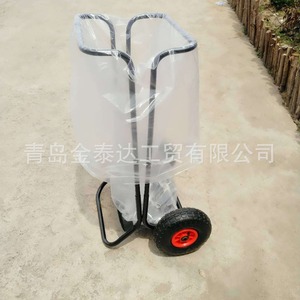 Chariot à main à 2 roues en fer noir, véhicule utilitaire léger et portable pour usage extérieur - Product Image 2