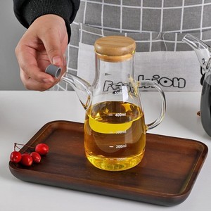 Bottiglia per Olio in Vetro Borosilicato per Cucina, Contenitore con Coperchio in Acciaio Inox e Scala Graduata per Olio, Salsa di Soia, <span class=keywords><strong>Aceto</strong></span> - Product Image 4