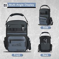 Sac à outils MELOTOUGH pour hommes, 30 poches multi-rangements, sac à dos avec bretelles double forme, gris