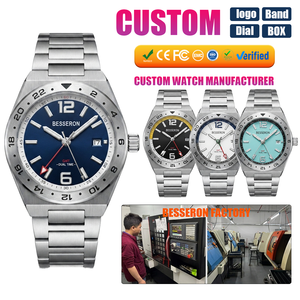 Reloj de Cuarzo para Hombre de Acero Inoxidable 316 de Primera Calidad, GMT, Doble Hora, Personalizado con Etiqueta Privada, Relojes de Lujo para Hombre - Product Image 2