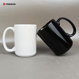 Taza de cerámica blanca Simple Gloway de 15 oz, regalo Popular DIY, tazas de sublimación con LOGOTIPO personalizado, tazas de impresión por sublimación en blanco - Product Image 1