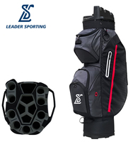 Sac de chariot de golf avec compartiment supérieur à 14 voies, fermeture éclair étanche, porte-stylo, poche isotherme - Sac de chariot de golf durable
