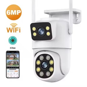 ICSEE 6MP Heim-HD-Sicherheits-CCTV-PTZ-Doppellinsenkamera mit Zwei-Wege-Kommunikation, Kabellose Vollfarb-Nachtsicht-Außen-WLAN-Kamera - Product Image 1