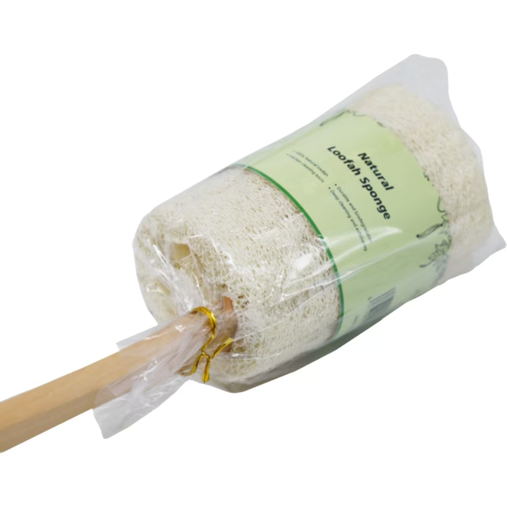 Cepillo de baño blanco de lufa dura