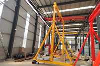 Grue portique mobile réglable 500 kg 1T 2T sans rail avec roues pivotantes homologuée CE pour atelier de réparation