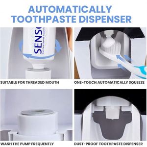 In magazzino vendita calda spolverino automatico antipolvere Dispenser <span class=keywords><strong>dentifricio</strong></span> spremiagrumi Kit montaggio a parete Set bagno <span class=keywords><strong>porta</strong></span> spazzolino da denti - Product Image 6