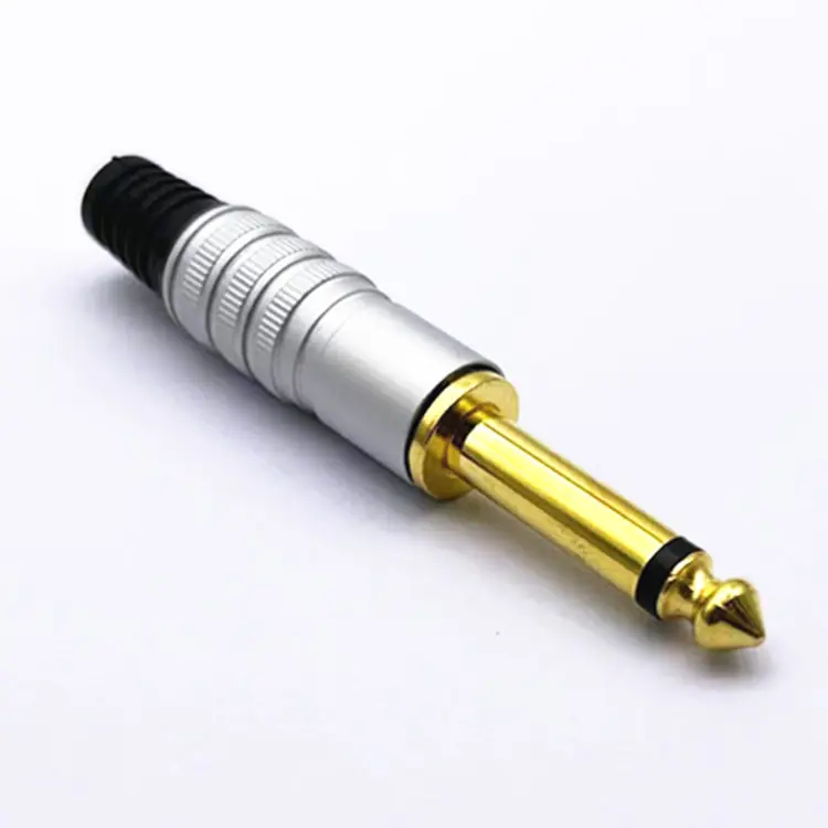 Hot 6.35mm 6.5mm 2Pole Mono Amplifier 6.35 6.5 2 Pin Adapter Microphone Jack Plug-in Audio Connector for Headphone Microphone