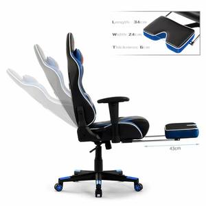 Schwedischer Gaming-Bürostuhl mit hoher Rückenlehne, 2D-Armlehnen, <span class=keywords><strong>Original</strong></span>-Schaumstoff, Massagefunktion, Fußstütze und Nylonbasis - Product Image 4