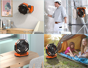 2025 thiết kế mới nhất 10 inch xách tay 40000 mAh pin có thể sạc lại tự động dao động cắm trại Fan - Product Image 3