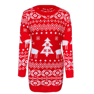 <strong>Women</strong> <strong>Christmas</strong> Sweater Dress Warm Knitted Long Sleeve Sweater <strong>Jumper</strong> Top Winter Autumn <strong>Plus</strong> <strong>Size</strong> - Product Image 5