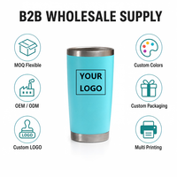 Emballage personnalisé avec logo, gobelet isotherme 20 oz 30 oz, gobelet à café en acier inoxydable 304, gobelet à double paroi isolé, bouteille d'eau