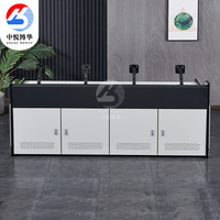 Bureau de travail extensible de haute technologie en métal moderne avec intégration PC pour opérateur