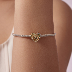 Charme en forme de cœur plaqué or 18 carats avec pierres en zircon et motif cheval, bijou unisexe, cadeau - Product Image 6