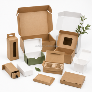Custom Printed Kraft Paper Rigid <b>Boxes</b> Rectangle Shape Recyclable <b>Gift</b> Packaging with Ribbon Accessory for Craft Use - Product Image 5