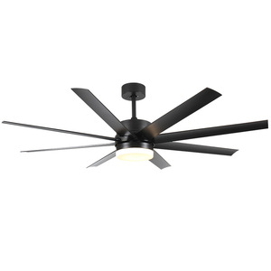 Eight Blade Ceiling Fan Light With Led For Living Room And Study Fixed Blade Design High Power Silent Operation - Product Image 2