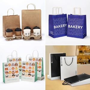 Bolsas de Papel Kraft Personalizadas, Económicas, Ecológicas, con Marca Personalizada, para Café, Comida para Llevar, Almuerzo en Restaurantes - Product Image 2