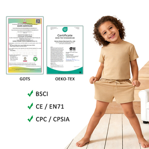 Set Estivo in Cotone Biologico per Bambini, Maglietta a Maniche Corte e <span class=keywords><strong>Pantaloni</strong></span>, Completo 2 Pezzi per Bambine e Bambini - Product Image 2