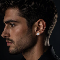 Boucles d'oreilles en moissanite, argent 925, bijoux unisexes hip-hop pour hommes et femmes, style street moderne