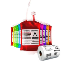 Customized White Matte PP Blood Bag Sticker Waterproof Packaging Label for Low Temperature Blood Storage