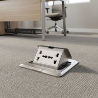 Boîtier de prise de sol étanche IP45 en acier inoxydable JD22, universel, multi-standards, avec ports USB Type-C/C encastrés pour usage commercial