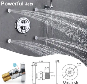 Set doccia a pioggia cromata set doccia spa bagno hotel con 4 pezzi corpo jet - Product Image 5