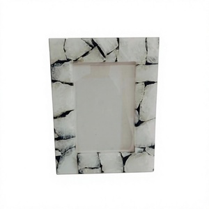 White Marble Resin <b>Photo</b> <b>Frame</b> Rectangle Picture <b>Frame</b> <b>Black</b> Stripe Decorative Gift for Home Wedding - Product Image 1