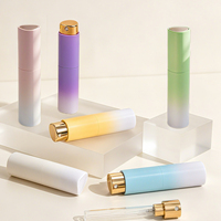 Nouveau vaporisateur de parfum cylindrique rechargeable de 10 ml avec pompe, bouchon rotatif, en plastique et verre, anti-fuite, mini vaporisateur de poche
