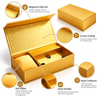 Boîte Cadeau Personnalisée Portable pour Montres et Lunettes, Texture Dorée Haut de Gamme avec Estampage à Chaud, Fermeture Magnétique, avec Doublure