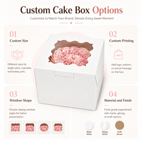 Boîte à gâteau blanche de luxe avec fenêtre transparente festonnée, boîte d'emballage pour pâtisserie, tartes, muffins, cupcakes en carton alimentaire, logo personnalisé