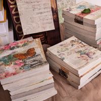 Lot de 100 pièces de papier de base pour notes DIY, série de lettres biographiques 'Wind', pour carnet de collage rétro, 8 motifs