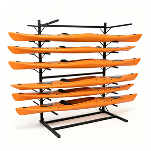 Support de rangement autoportant en métal pour kayaks, présentoir de sol double face à 6 niveaux pour planches de surf, SUP et paddle board - Product Image 1