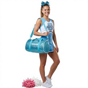 Bolsa Deportiva Morada con Lentejuelas y Logotipo de Animadoras, Cierre Frontal, Diseño Personalizado para Equipos de Baile Infantil - Product Image 6