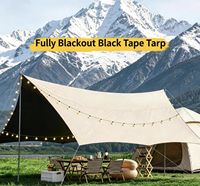 Toldo de Camping JIAWEI 210D de Tela Oxford para Exteriores, con Revestimiento Resistente a los Rayos UV SPF50+, Impermeable 2000mm, con Soportes de Hierro