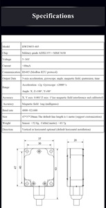 Endüstriyel dereceli HWT9053-RS485 IP68 su geçirmez İvmeölçer sensörü İnklinometre jiroskop + açı + manyetometre - Product Image 3
