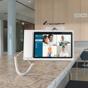 Bureau à domicile Hôtel Banque Chambre d'hôpital Restaurant Terminal sans fil Ligne <span class=keywords><strong>fixe</strong></span> Écran 10.1 pouces PSTN <span class=keywords><strong>Téléphone</strong></span> de bureau Android filaire - Product Image 1