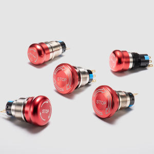 Interruptor de botón pulsador configurable como parada de emergencia de bajo voltaje 12V 24V para paneles de control - Product Image 6
