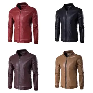 Classic motorcycle jacket Fashion boy's faux leather blazer Motorcycle jacket men's leather
