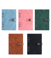 Carnet à anneaux A5, 80g, 100 feuilles, rechargeable, en cuir PU, personnalisable, pour réunions de bureau, avec fermeture à boucle