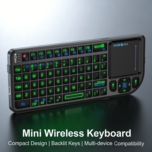 Backlit Wireless Mini Keyboard with Touchpad 2.4G+BT Dual Mode Rechargeable Portable Keyboard for Smart TV PC Android Windows