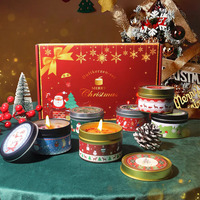Set Lilin Kedelai 120 Jam Waktu Pembakaran, Lilin Aromaterapi Natal untuk Meditasi, Hadiah Ideal