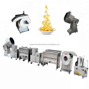 Industrielle automatische gebratene gefrorene Pommes Frites Hersteller Kartoffel knusprige Produktions linie legt Kartoffel chips Herstellungs maschine zum Verkauf