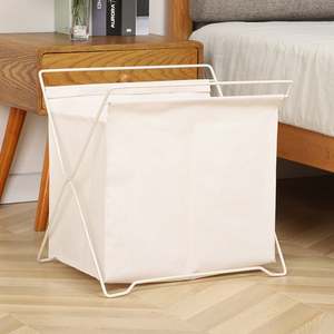 Wholesale Large Foldable Laundry Hamper Canvas Linen Bathroom Cloth Storage <b>Washing</b> <b>Bin</b> - Product Image 3