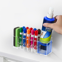 Étagère flottante murale moderne en acrylique personnalisée, présentoir pour marqueurs de réfrigérateur et support magnétique pour tableau blanc