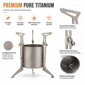 Aangepaste ultralichte titanium alcoholbrander 100ml draagbare campingbrander opvouwbare outdoor backpacking kooktoestel - Product Image 5