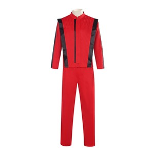 Conjunto <span class=keywords><strong>de</strong></span> Chaqueta y Pantalones Rojos <span class=keywords><strong>de</strong></span> Michael Jackson <span class=keywords><strong>Thriller</strong></span>, Disfraz para Cosplay y Actuaciones en Escenario - Product Image 1