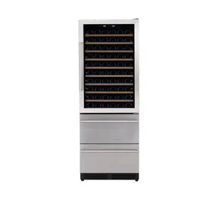 Commercial Wine Bottle Cooler Stainless Steel Wine Refrigerator Multi-zone Wine Fridge