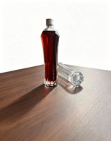 Bouteille en verre transparente personnalisée avec logo, vide, pour spiritueux, 480 ml, 700 ml, avec bouchon en bois pour whisky, brandy, vodka, gin, rhum – Vente en gros