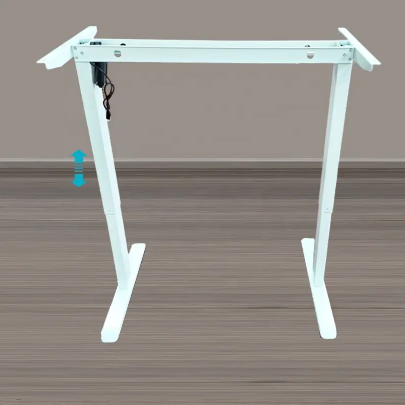 Cadre de table sur pied électrique, ergonomique, pour bureau à domicile, à moteur unique, en métal et fer, réglable